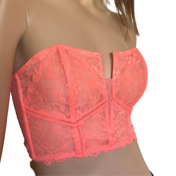 Victoria's Secret Dream Angels Collection Lace Corset Bustier Bra Boned Deep V - Picture 9 of 15